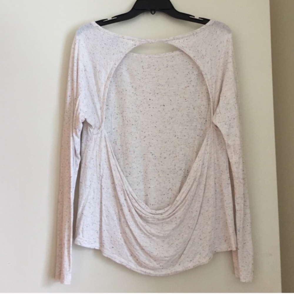 Open back long sleeve creme top M